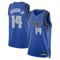 Elroe D.Mavericks #14 Morez Johnson Jr. Blue Icon Swingman Stitched Jerseys