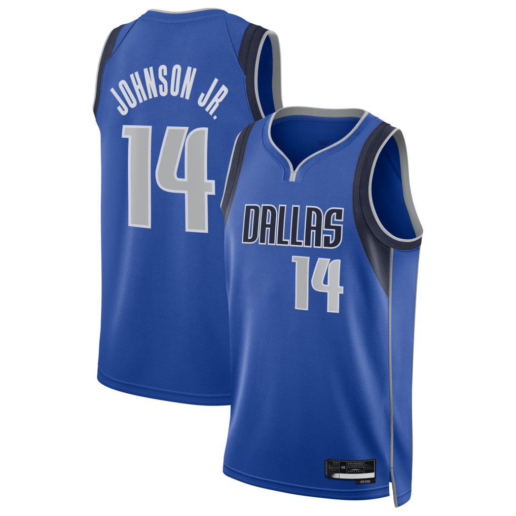 Elroe D.Mavericks #14 Morez Johnson Jr. Blue Swingman Jerseys - Icon Edition
