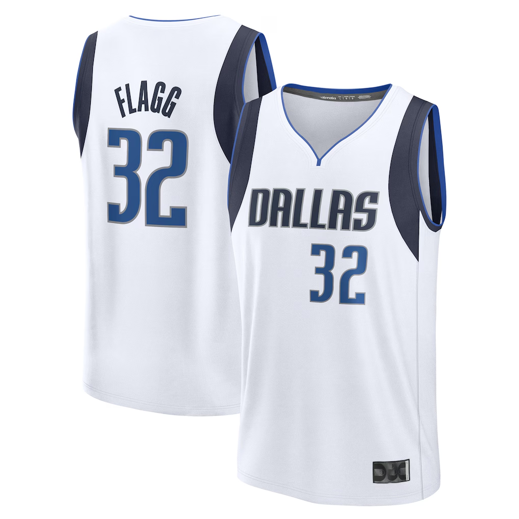 Elroe D.Mavericks #32 Cooper Flagg White 2025 Draft First Round Pick Fast Break Replica Jerseys - Association Edition