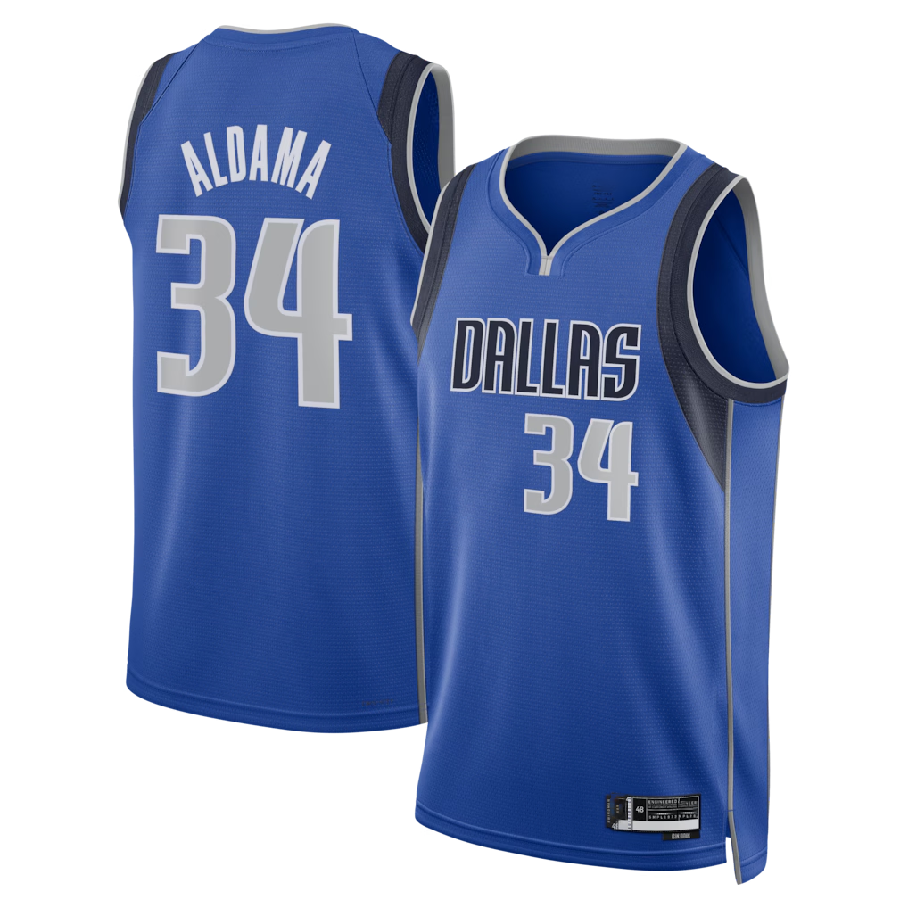Elroe D.Mavericks #34 Santi Aldama Blue Icon Edition Swingman Stitched Jerseys