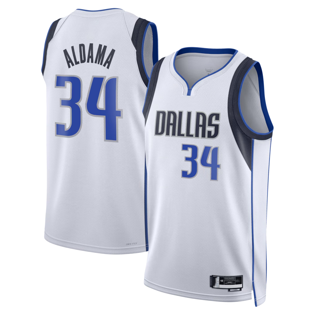 Elroe D.Mavericks #34 White Santi Aldama Association Edition Swingman Stitched Jerseys