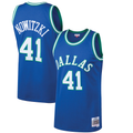 Elroe D.Mavericks #41 Dirk Nowitzki Mitchell & Ness Blue 199899 Hardwood Classics Swingman Jerseys