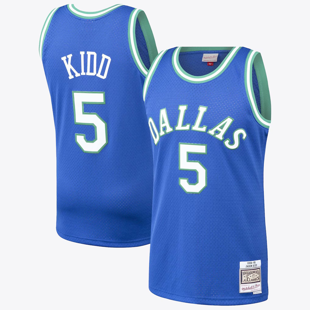 Elroe D.Mavericks #5 Jason Kidd Hardwood Classics Road Jersey By Mitchell & Ness Stitched Jerseys