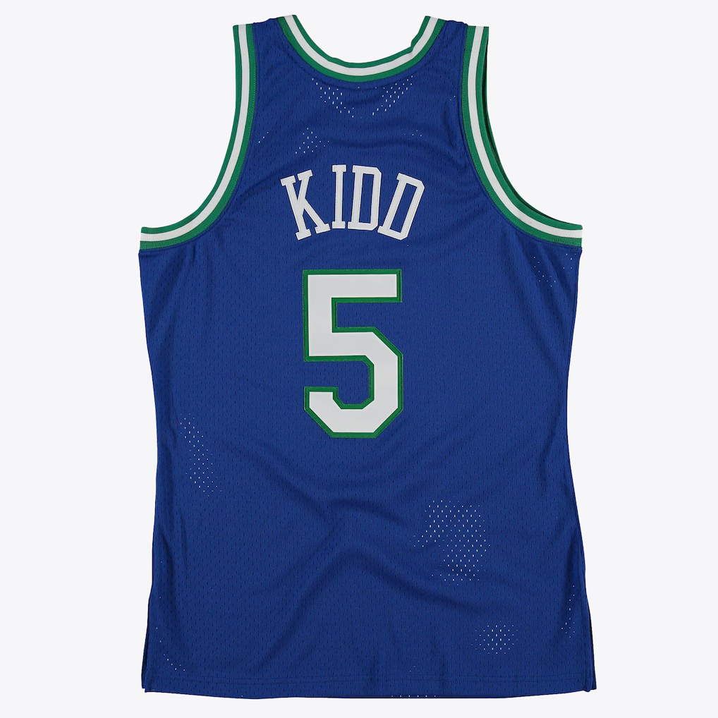 Elroe D.Mavericks #5 Jason Kidd Royal 1997 Hardwood Classics Road Swingman  By Mitchell & Ness Stitched Jerseys