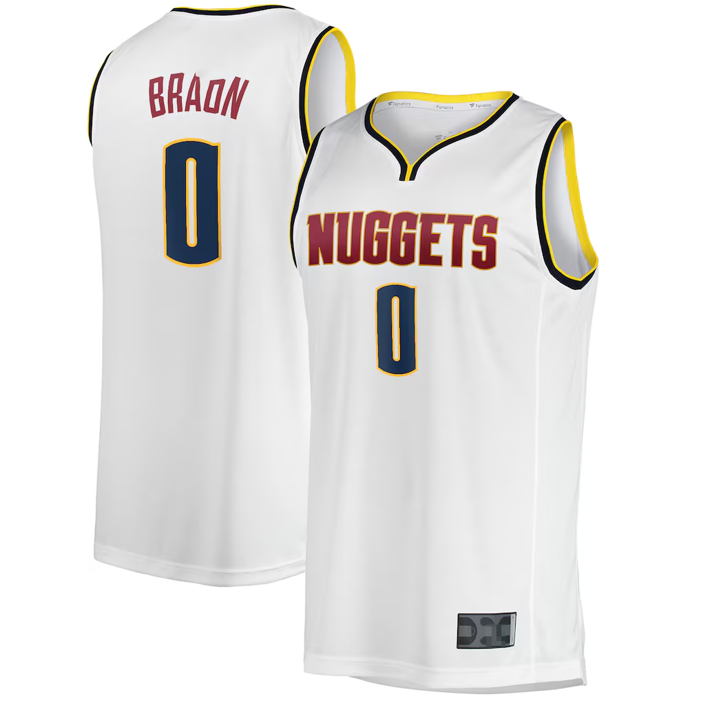 Elroe D.Nuggets #0 Christian Braun  White Fast Break Player Jerseys - Association Edition