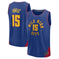 Elroe D.Nuggets #15 Nikola Jokic  Blue Fast Break Replica Player Jerseys - Statement Edition
