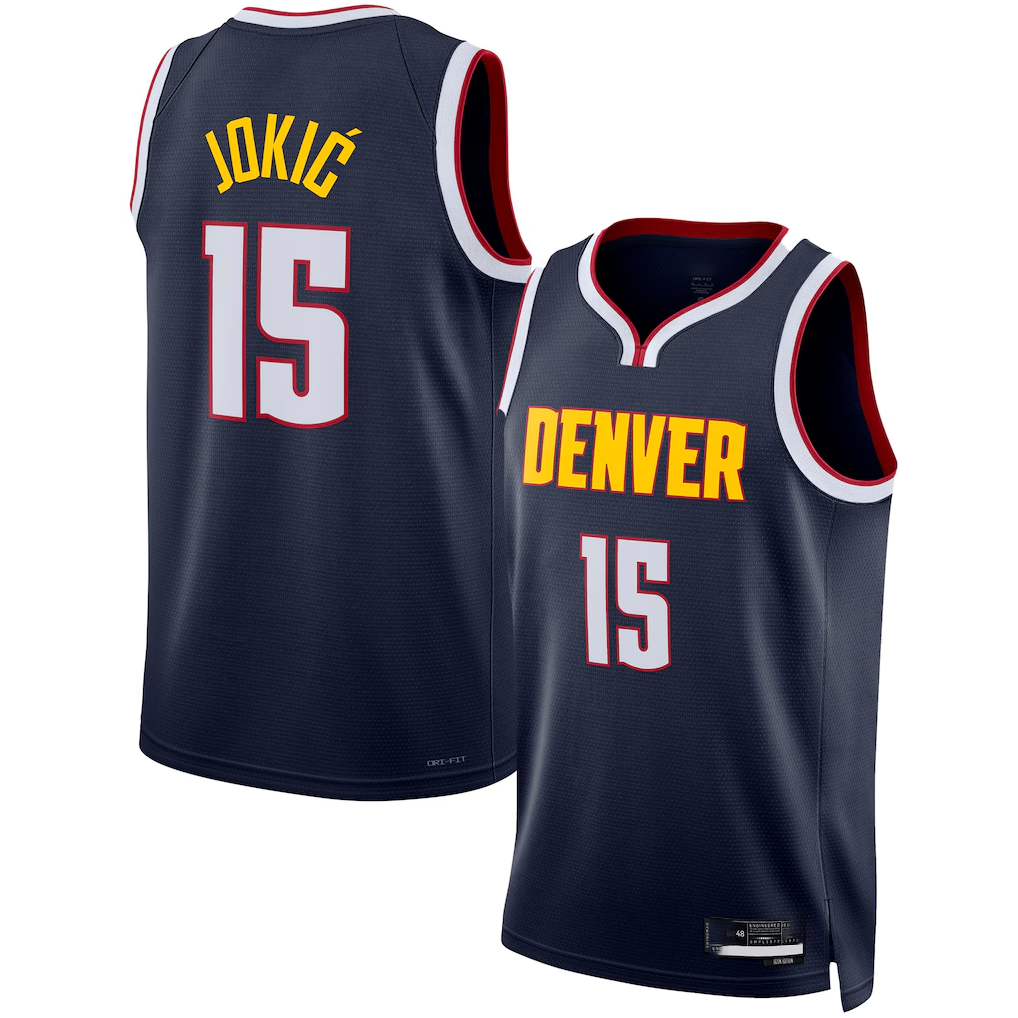 Elroe D.Nuggets #15 Nikola Jokic Navy Swingman Jerseys - Icon Edition