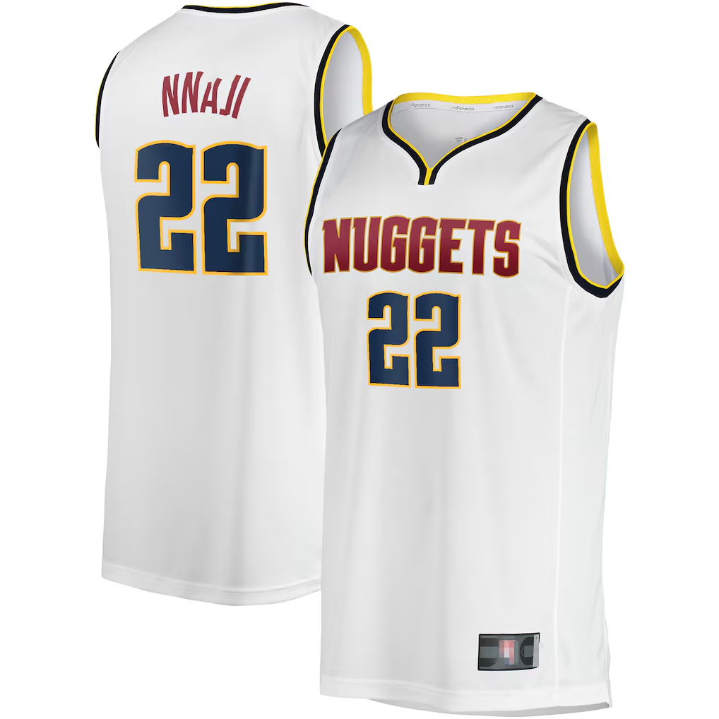 Elroe D.Nuggets #22 Zeke Nnaji  White Fast Break Player Jerseys - Association Edition