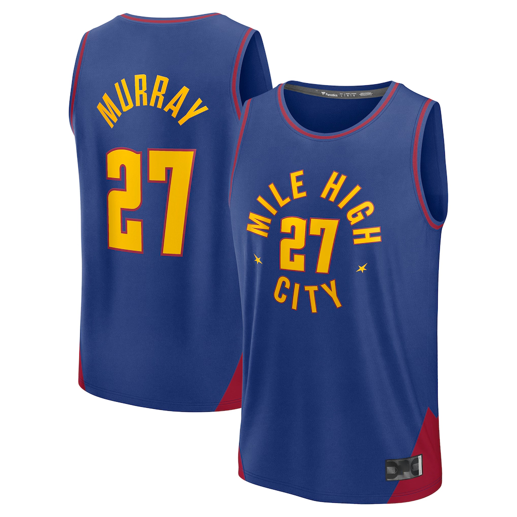 Elroe D.Nuggets #27 Jamal Murray Blue Fast Break Replica Player Jerseys - Statement Edition