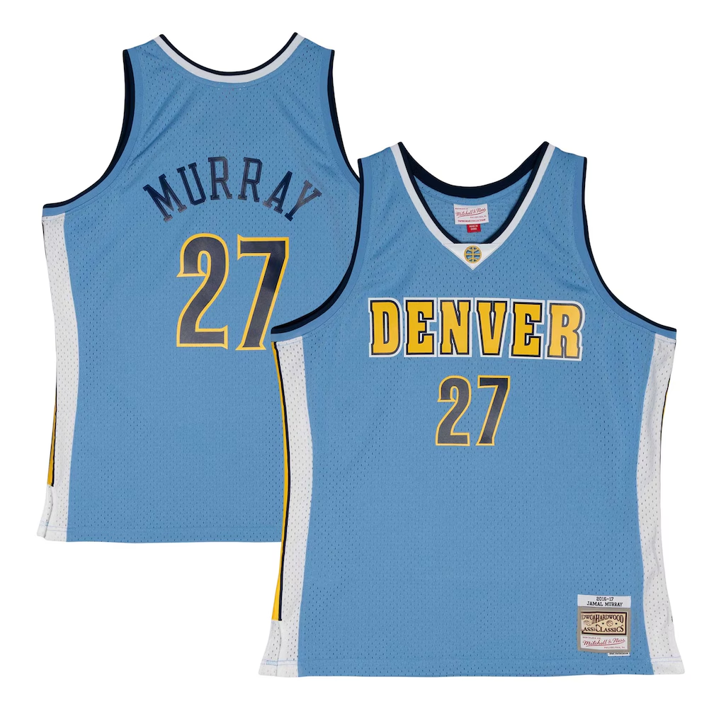 Elroe D.Nuggets #27 Jamal Murray Mitchell & Ness Powder Blue 2016-17 Throwback Swingman Jerseys