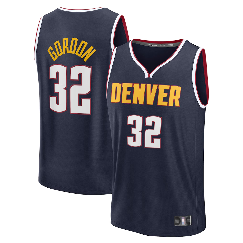 Elroe D.Nuggets #32 Aaron Gordon Navy Fast Break Replica Jerseys - Icon Edition