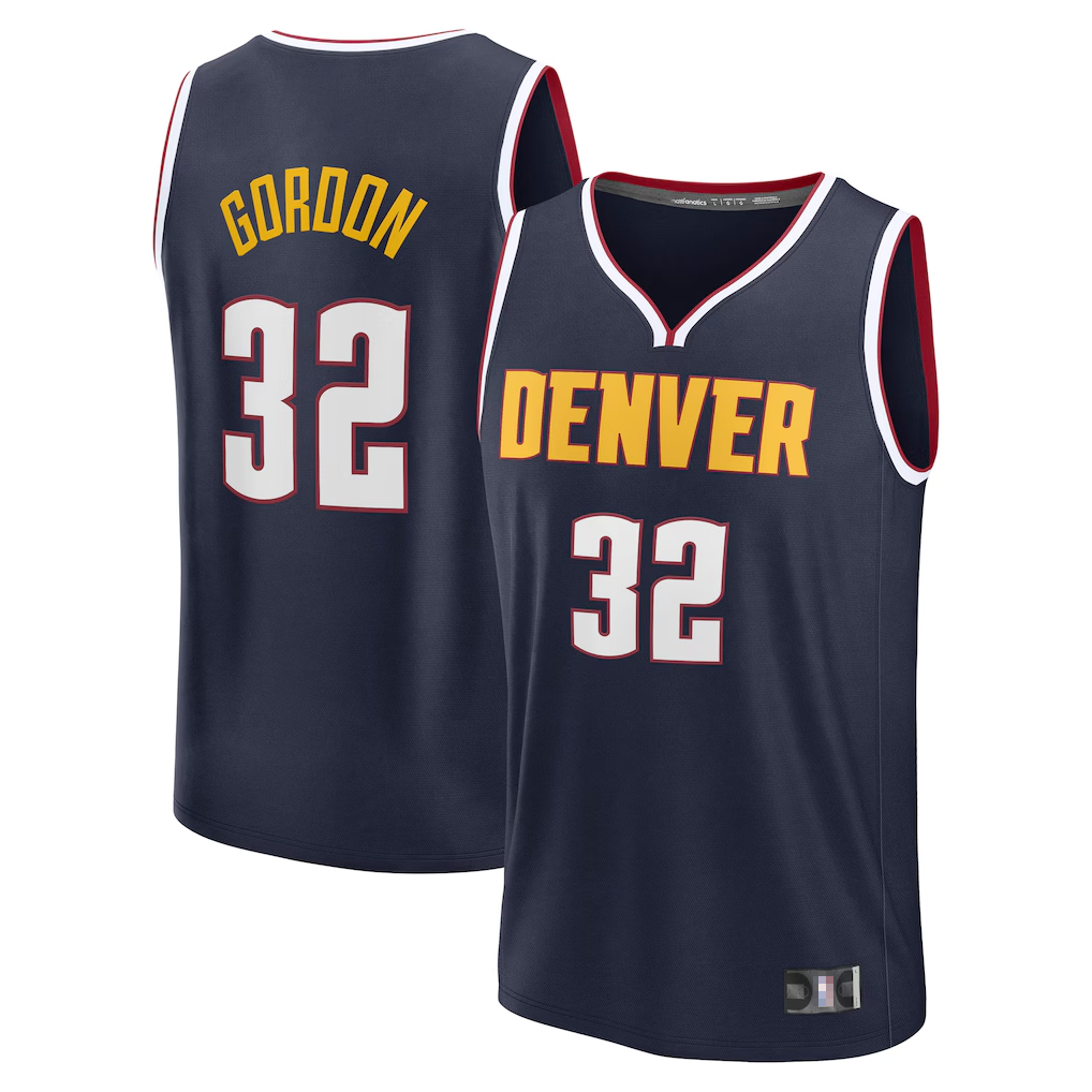 Elroe D.Nuggets #32 Aaron Gordon Navy Fast Break Replica Player Jerseys - Icon Edition