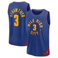 Elroe D.Nuggets #3 Julian Strawther Blue Fast Break Replica Player Jerseys - Statement Edition
