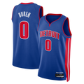 Elroe D.Pistons #0 Jalen Duren Blue Swingman Jerseys - Icon Edition