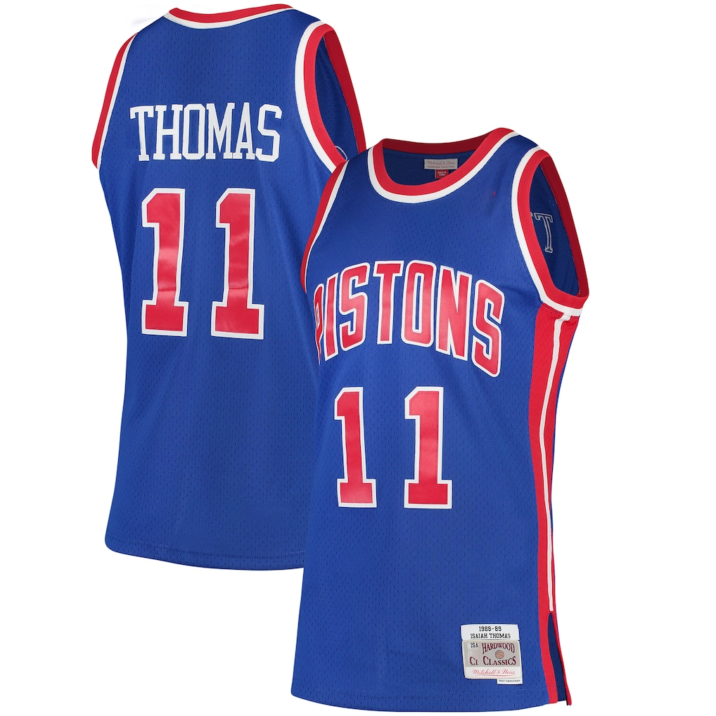 Elroe D.Pistons #11 Isiah Thomas Mitchell & Ness Blue 198889 Hardwood Classics Swingman Jerseys