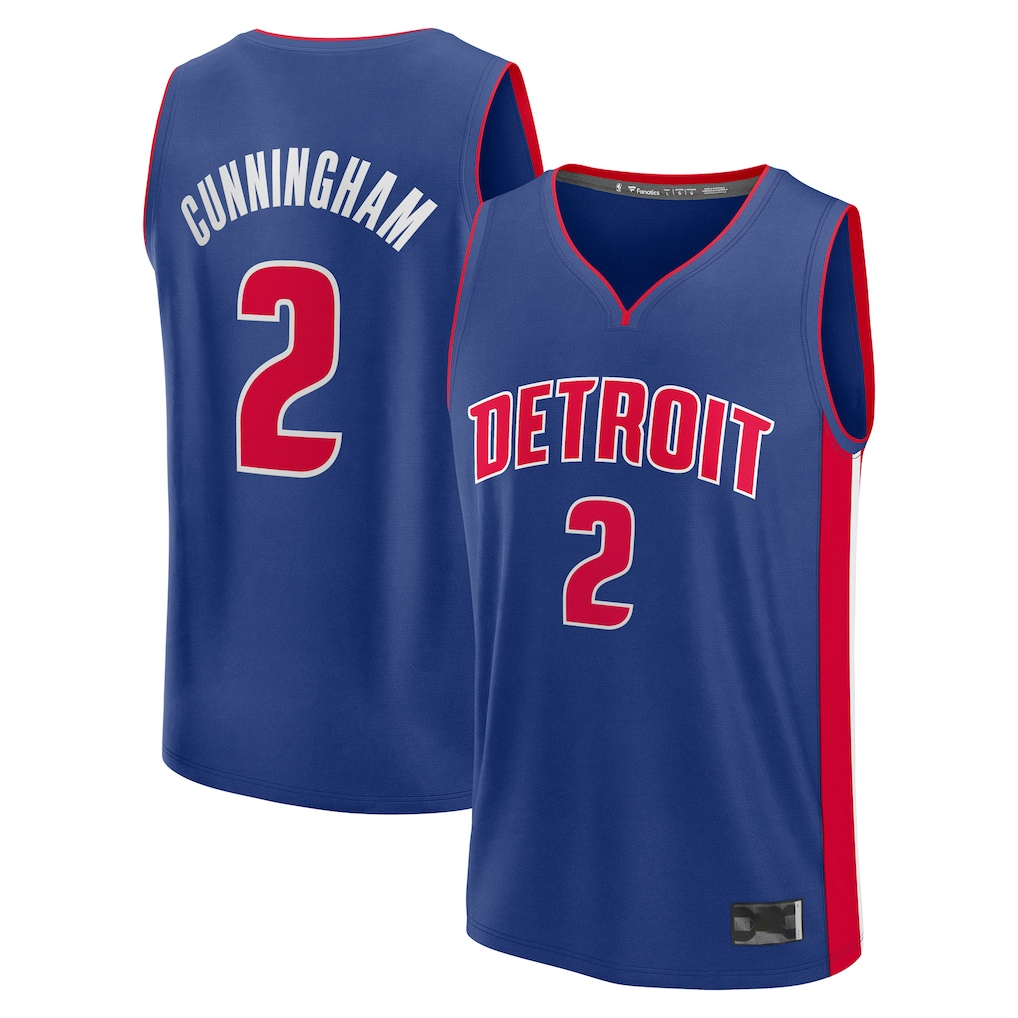 Elroe D.Pistons #2 Cade Cunningham  Blue Fast Break Replica Player Jerseys - Icon Edition