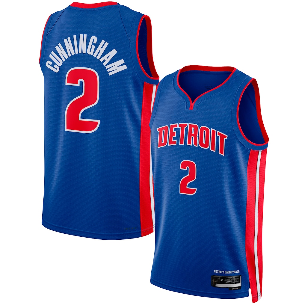 Elroe D.Pistons #2 Cade Cunningham Blue Swingman Jerseys - Icon Edition