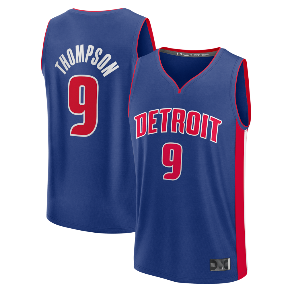 Elroe D.Pistons #9 Ausar Thompson  Blue Fast Break Jerseys - Icon Edition