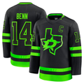 Elroe D.Stars #14 Jamie Benn Black Alternate Premium Jerseys