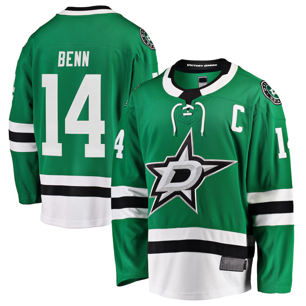 Elroe D.Stars #14 Jamie Benn Green Breakaway Player Jerseys