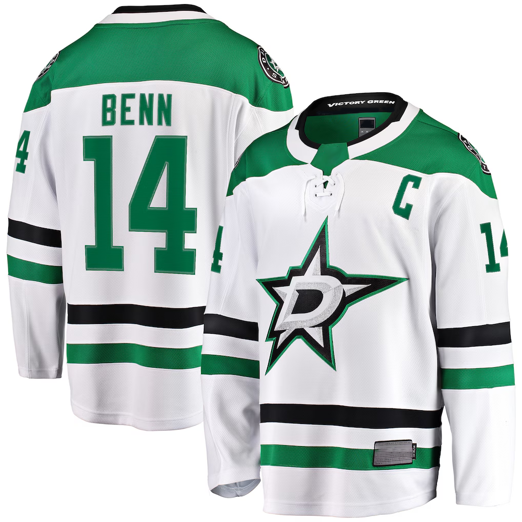 Elroe D.Stars #14 Jamie Benn White Breakaway Jerseys