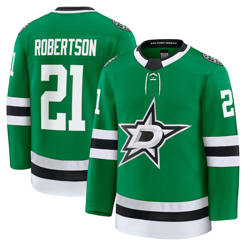 Elroe D.Stars #21 Jason Robertson Kelly Green Home Premium Jerseys