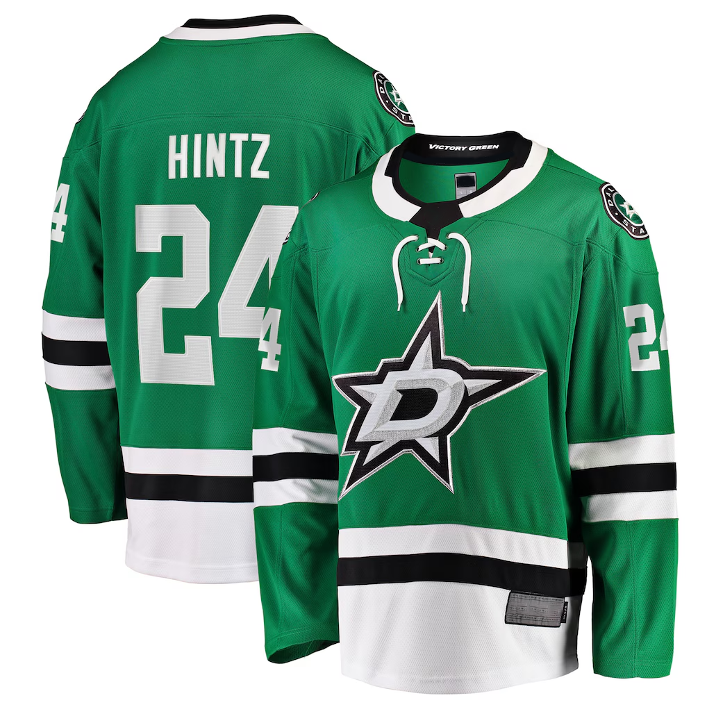Elroe D.Stars #24 Roope Hintz Kelly Green Home Breakaway Player Jerseys