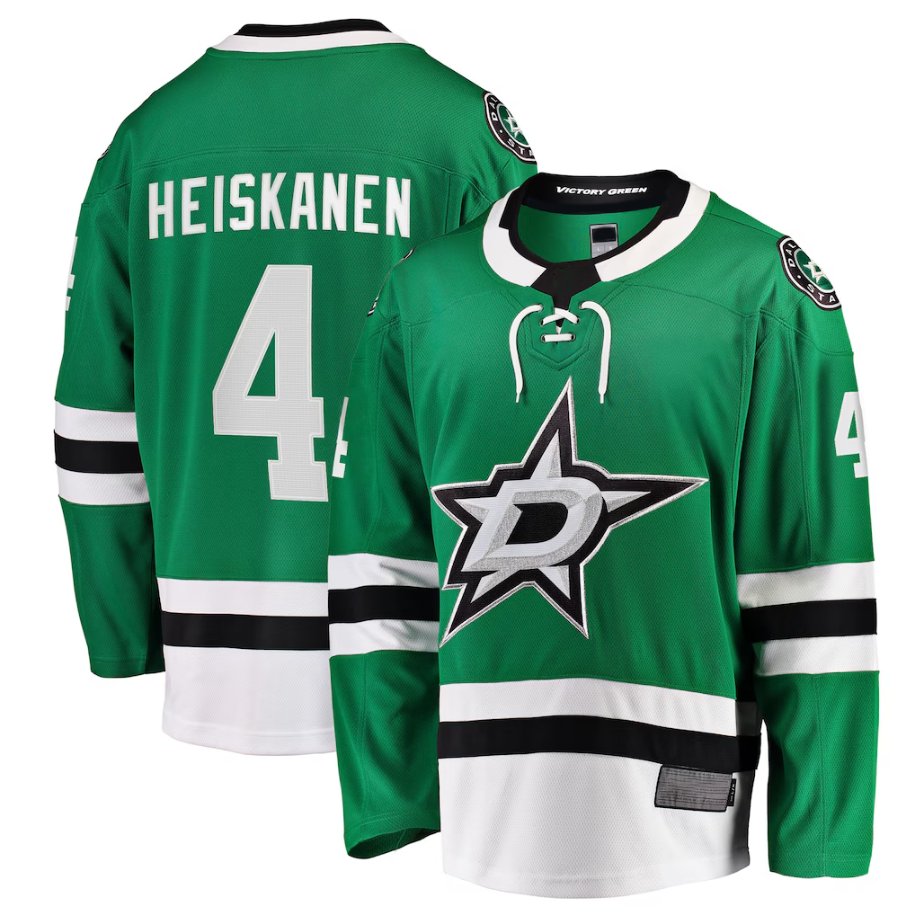 Elroe D.Stars #4 Miro Heiskanen Kelly Green Team Color Breakaway Player Jerseys