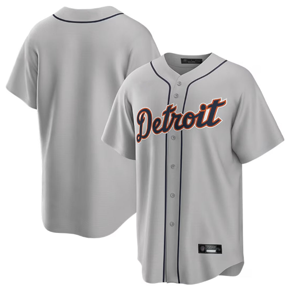 Elroe D.Tigers Gray Home Game Blank Player Stitched Jerseys