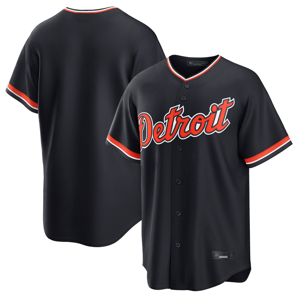 Elroe D.Tigers Navy Home Game Blank Player Stitched Jerseys