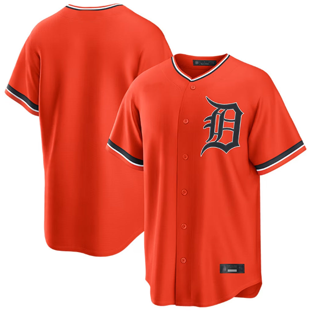 Elroe D.Tigers Orange Home Game Blank Player Stitched Jerseys