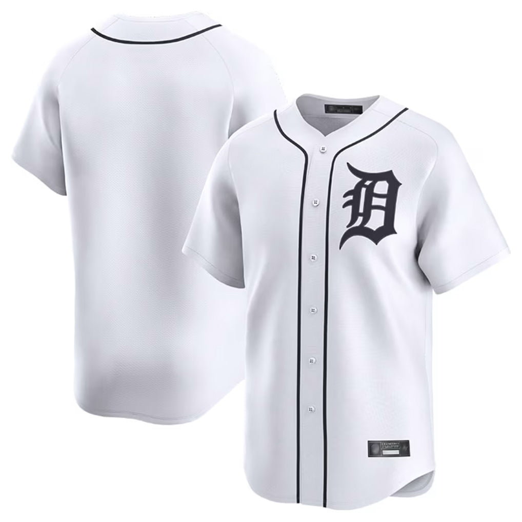 Elroe D.Tigers White Home Limited Blank Player Stitched Jerseys