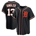 Elroe D.Tigers #13 Dillon Dingler Player Black Fashion Out Home Game Stitched Jerseys