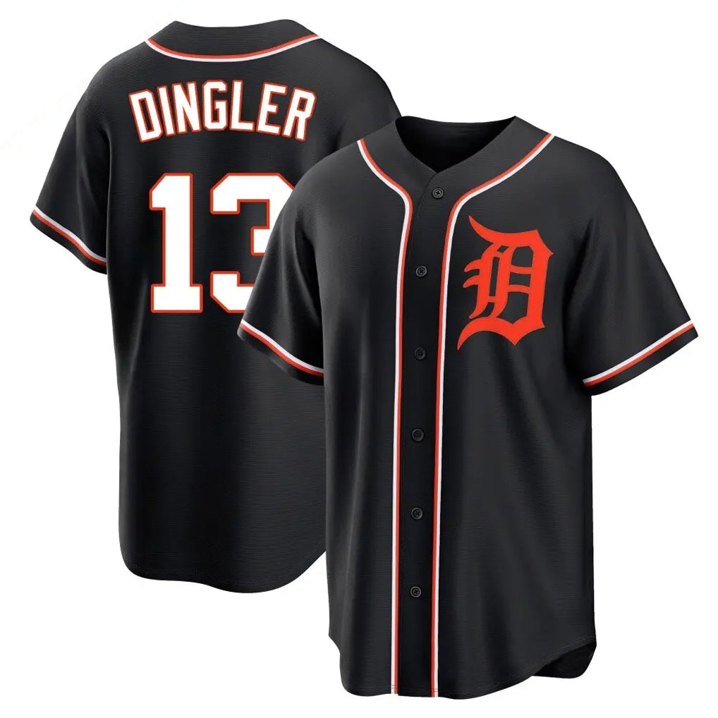 Elroe D.Tigers #13 Dillon Dingler Player Black Fashion Out Home Game Stitched Jerseys