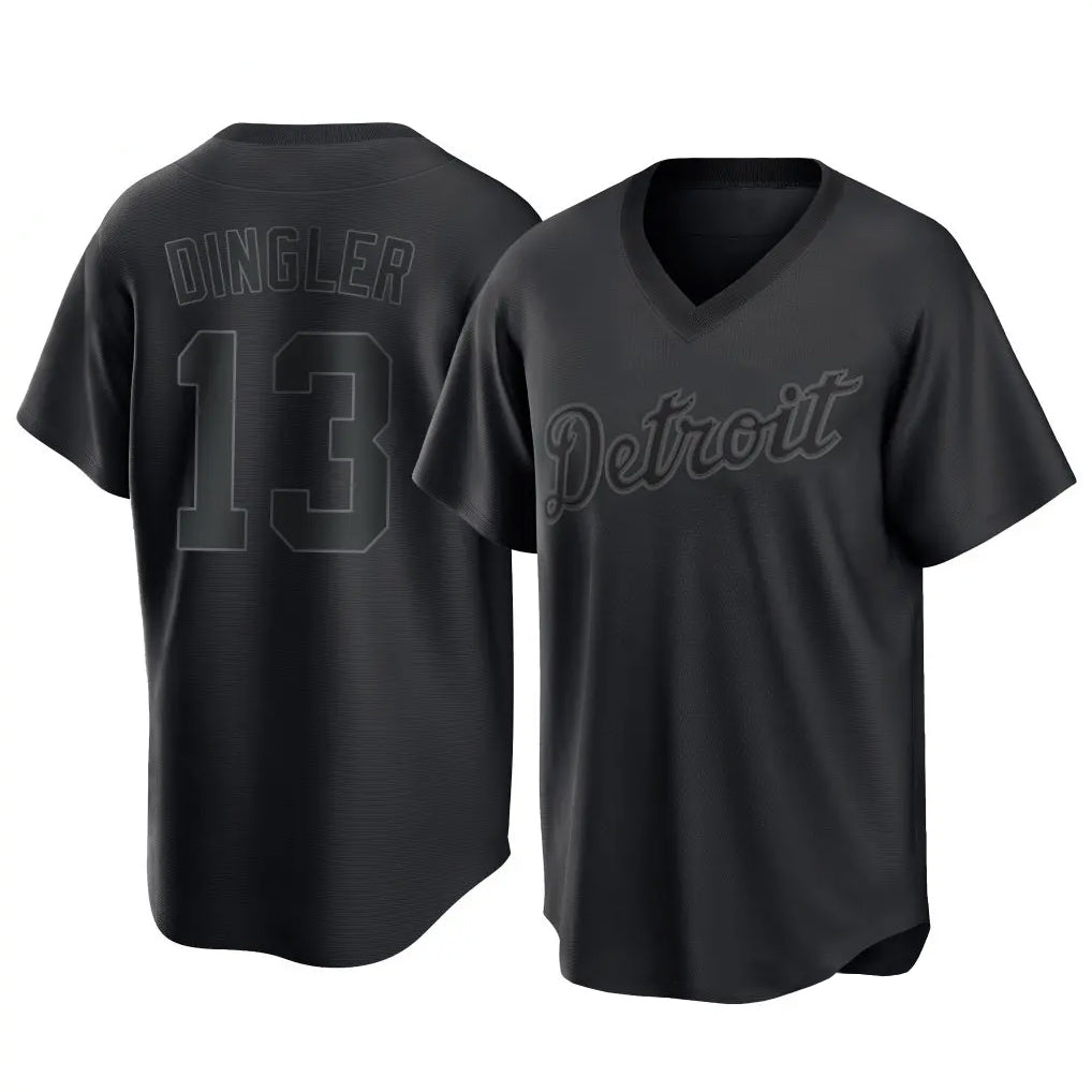Elroe D.Tigers #13 Dillon Dingler Player Black T-shirt Home Game Stitched Jerseys