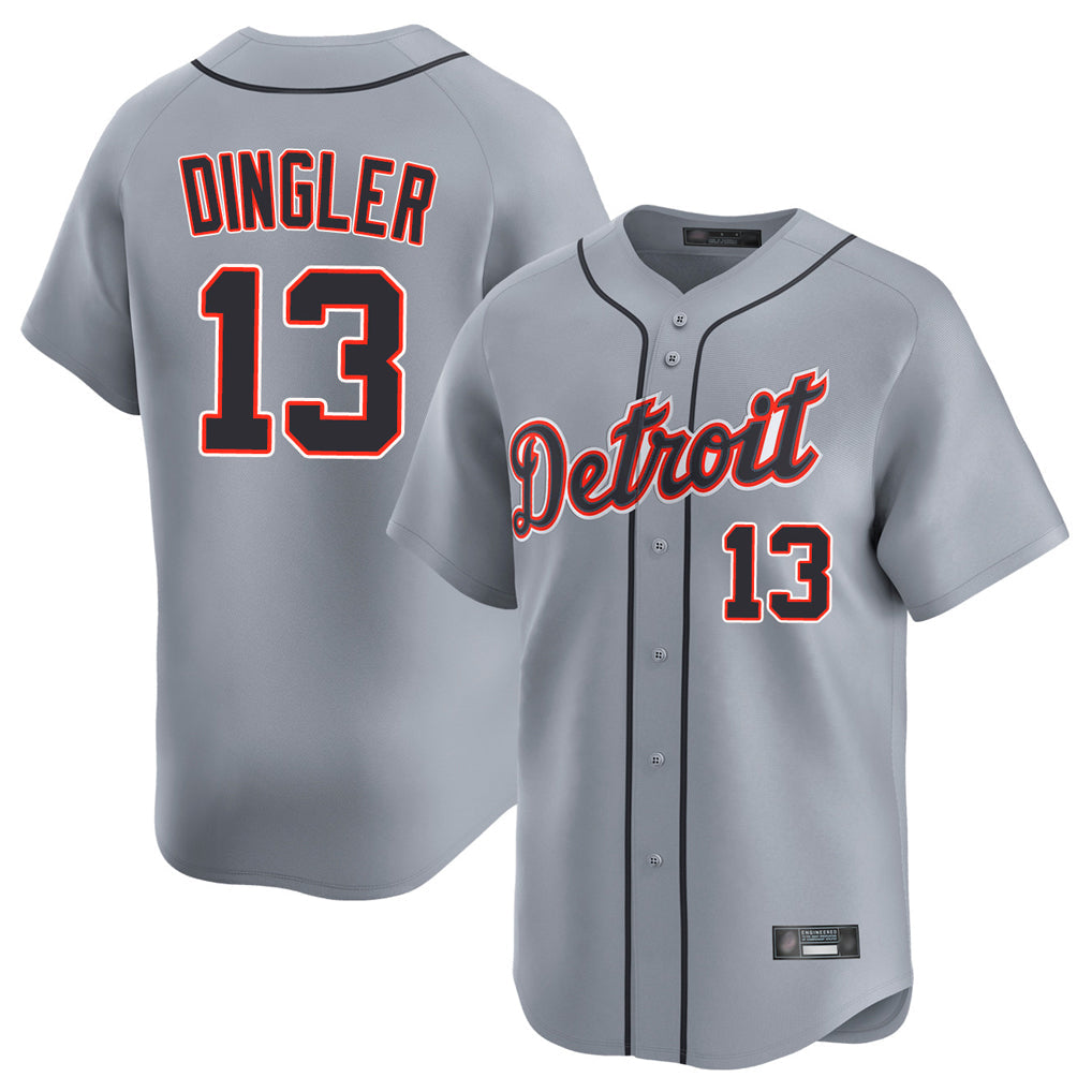 Elroe D.Tigers #13 Dillon Dingler Player Gray Home Limited Stitched Jerseys