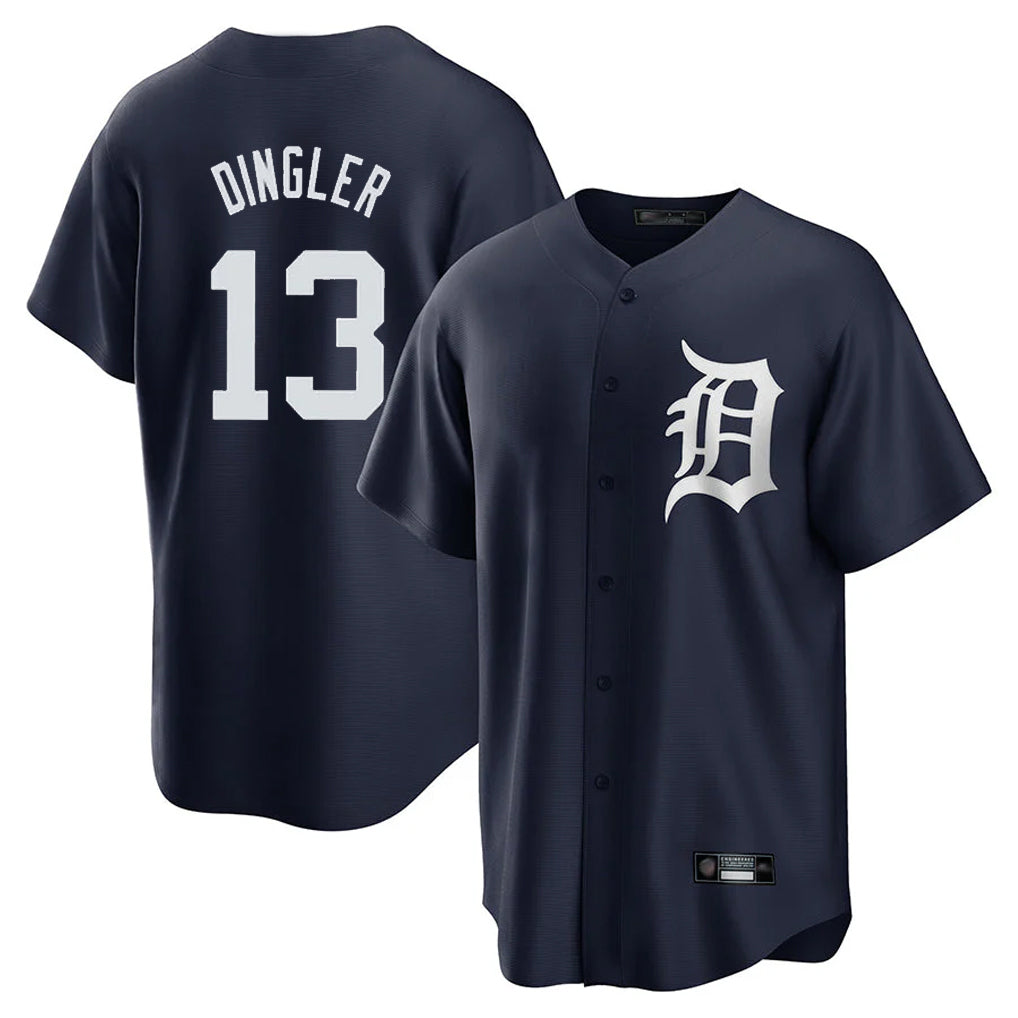 Elroe D.Tigers #13 Dillon Dingler Player Navy Game Home Stitched Jerseys