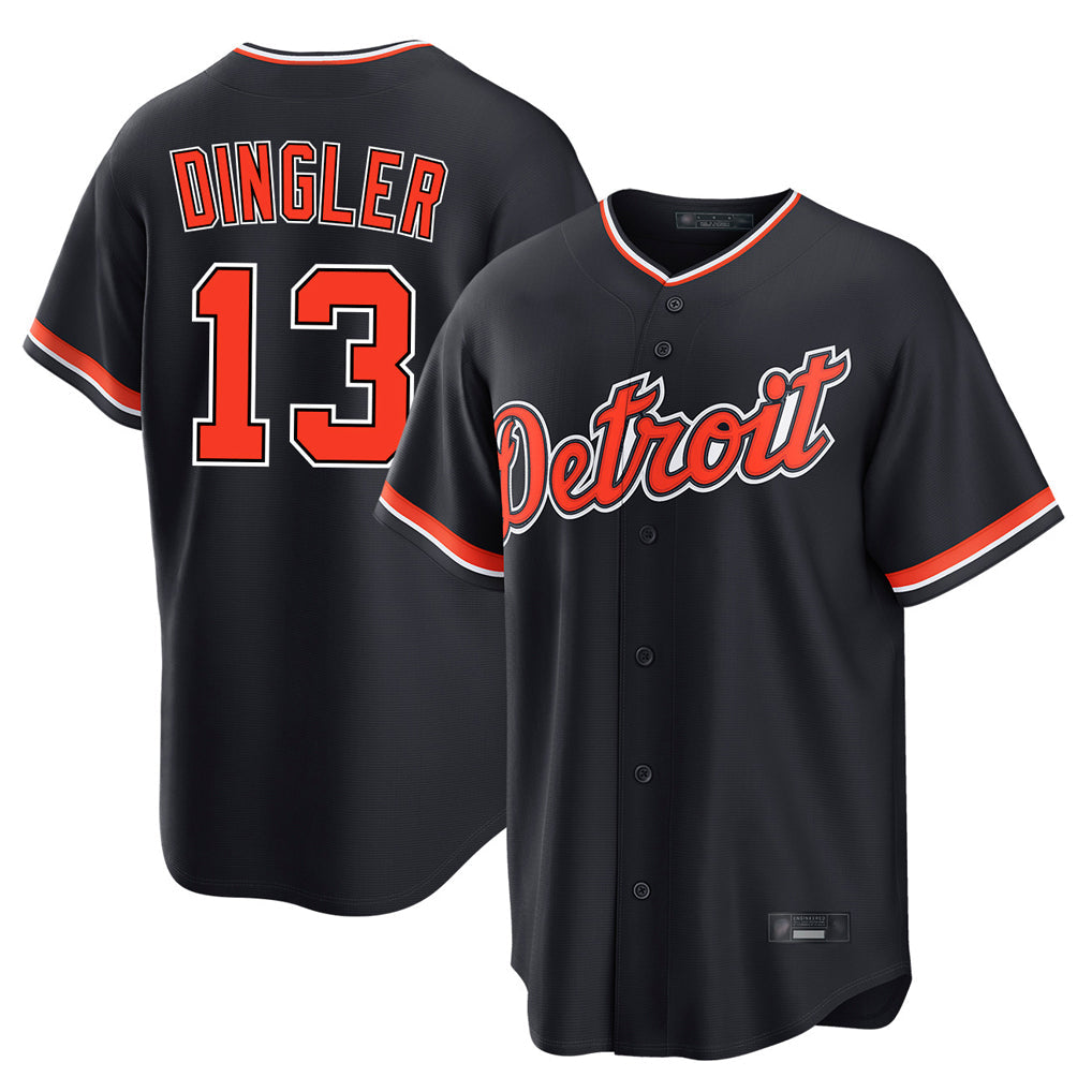 Elroe D.Tigers #13 Dillon Dingler Player Navy Home Game Stitched Jerseys