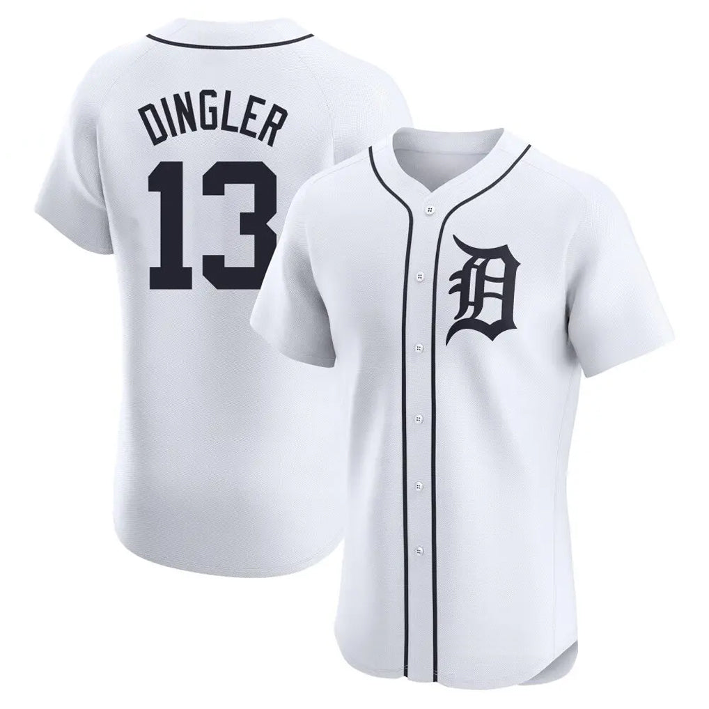 Elroe D.Tigers #13 Dillon Dingler Player White Limited Elite Home Stitched Jerseys