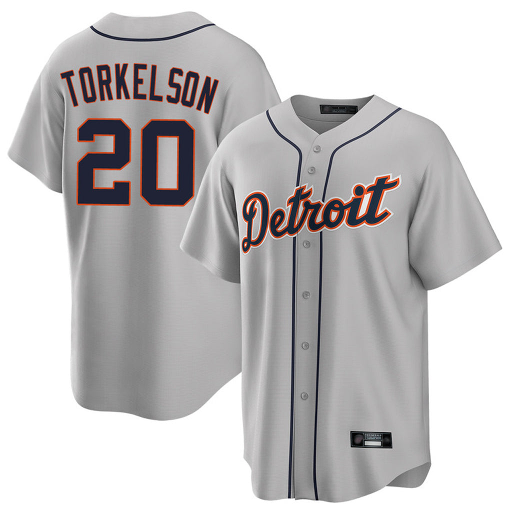 Elroe D.Tigers #20 Spencer Torkelson Player Gray Home Game Stitched Jerseys