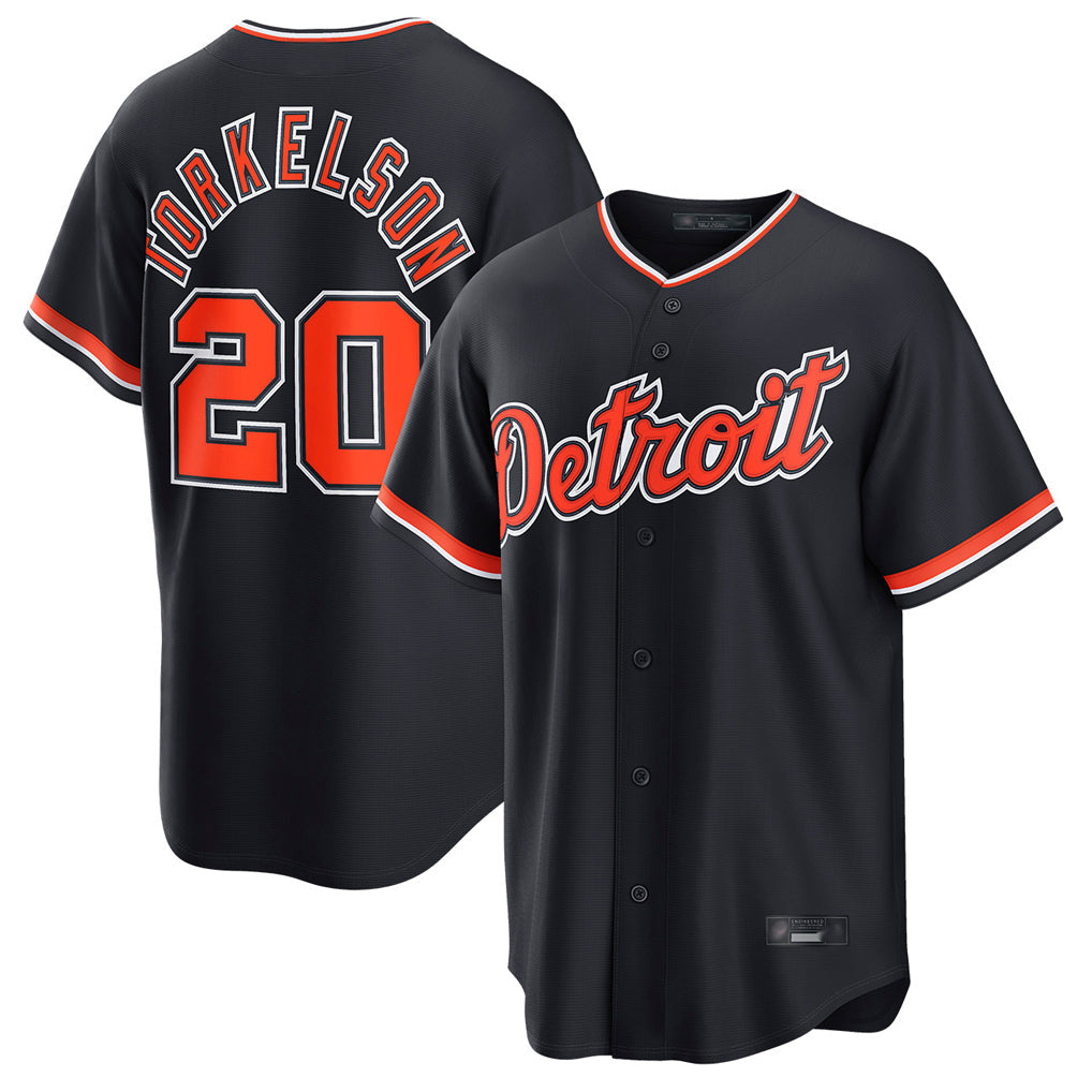 Elroe D.Tigers #20 Spencer Torkelson Player Navy Home Game Stitched Jerseys