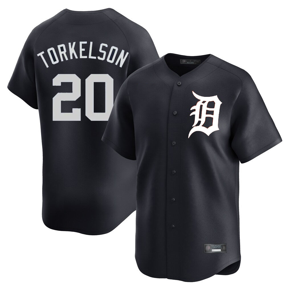 Elroe D.Tigers #20 Spencer Torkelson Player Navy Home Limited Game Stitched Jerseys