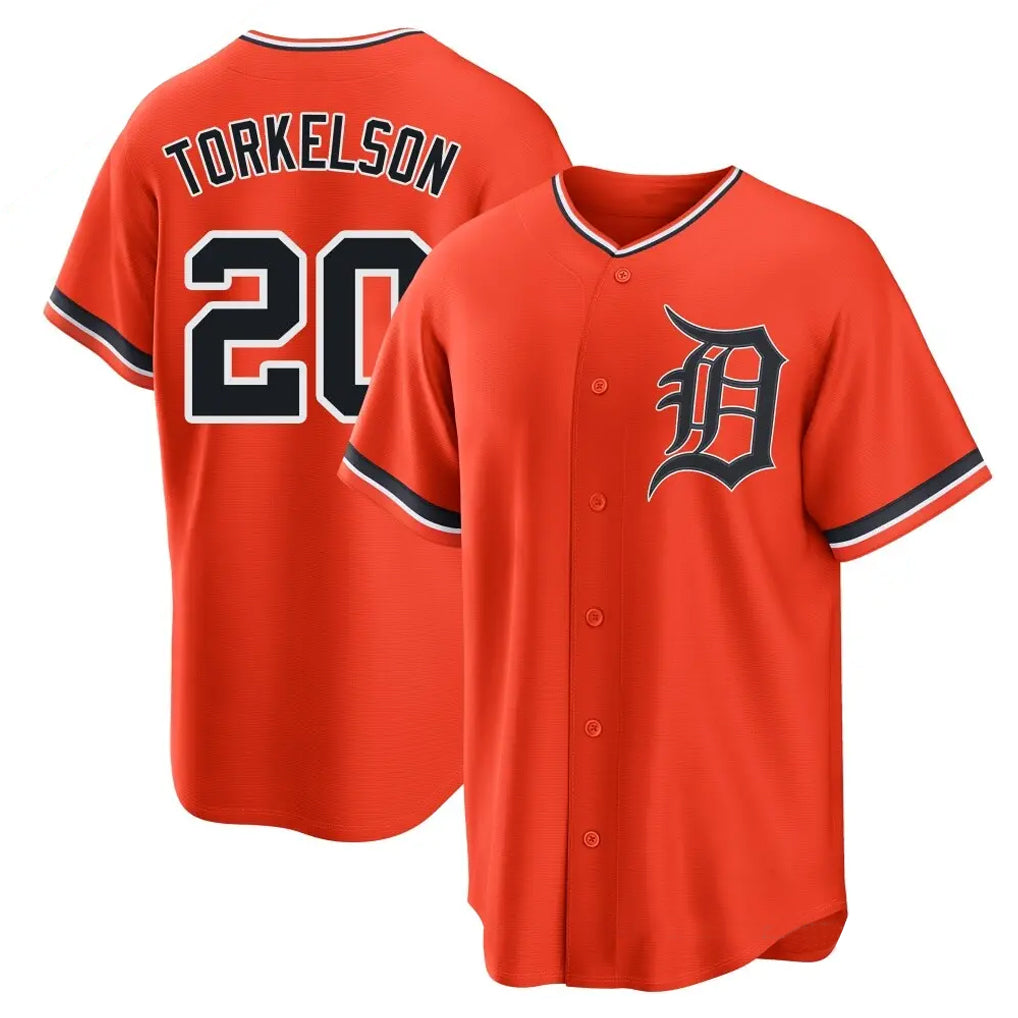 Elroe D.Tigers #20 Spencer Torkelson Player Orange Home Game Stitched Jerseys