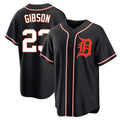 Elroe D.Tigers #23 Kirk Gibson Player Black Fashion Out Home Game Stitched Jerseys