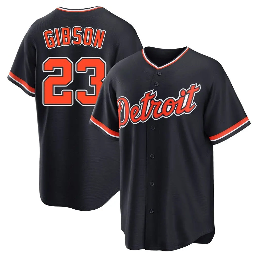 Elroe D.Tigers #23 Kirk Gibson Player Navy Home Game Stitched Jerseys