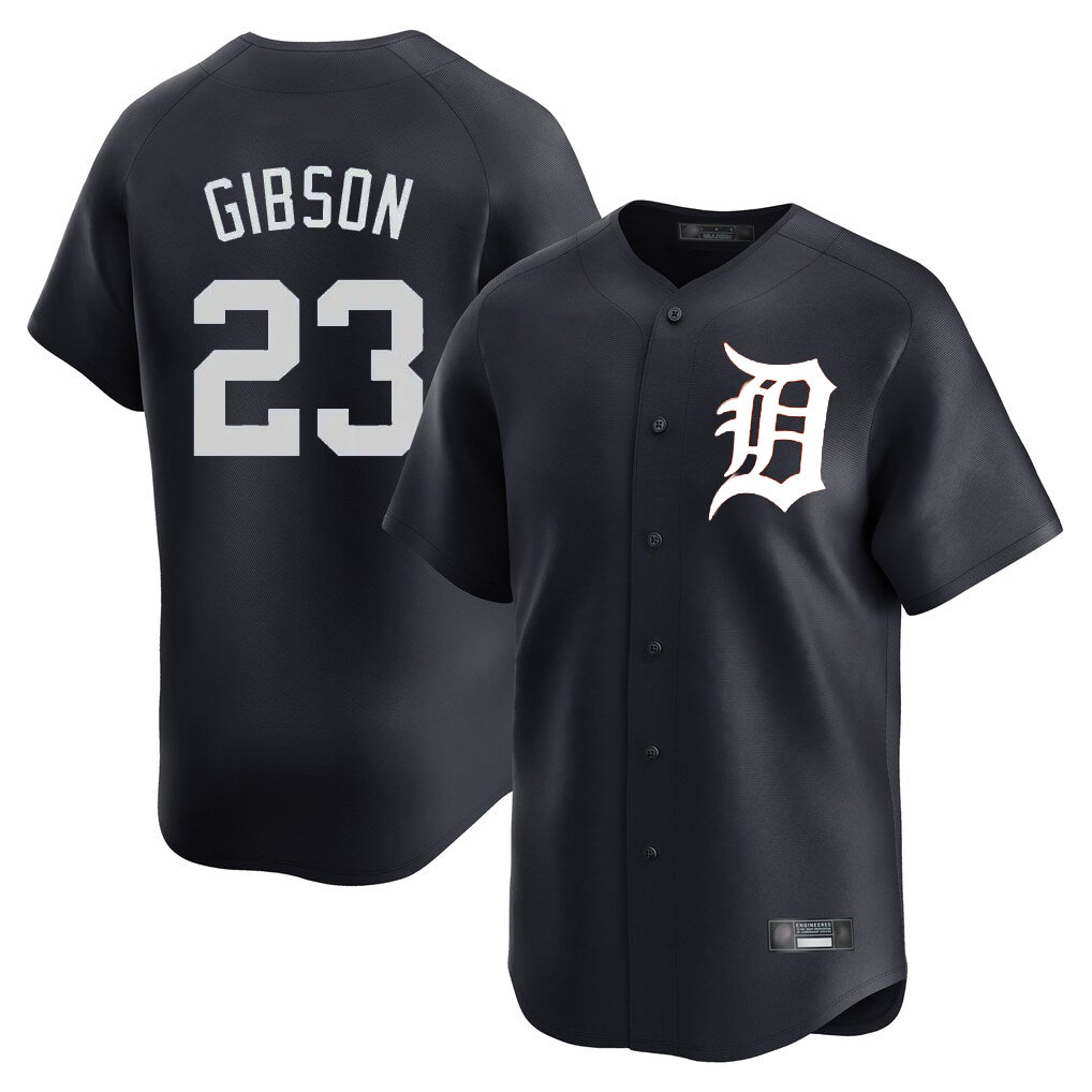 Elroe D.Tigers #23 Kirk Gibson Player Navy Home Limited Game Stitched Jerseys