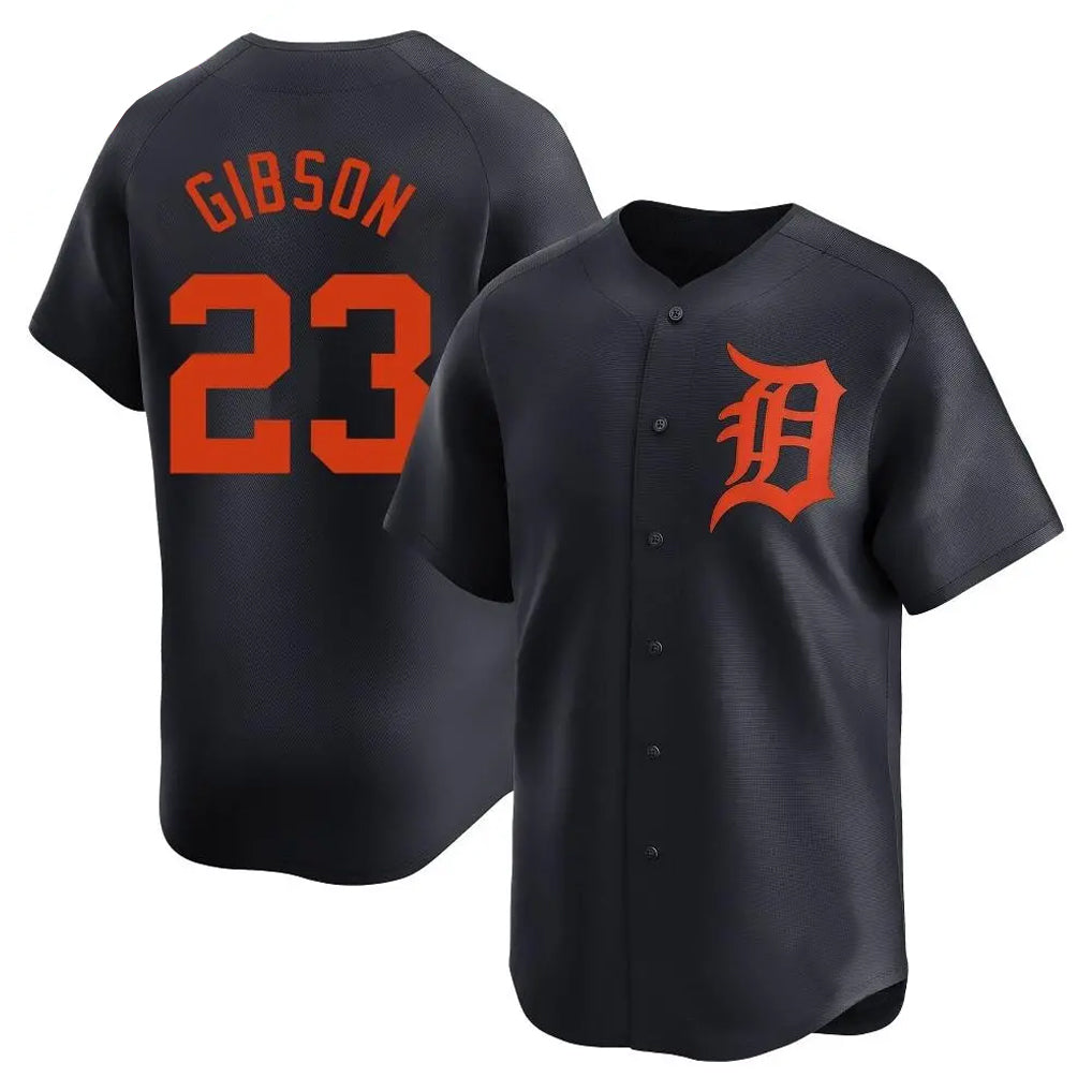 Elroe D.Tigers #23 Kirk Gibson Player Navy Home Limited Stitched Jerseys