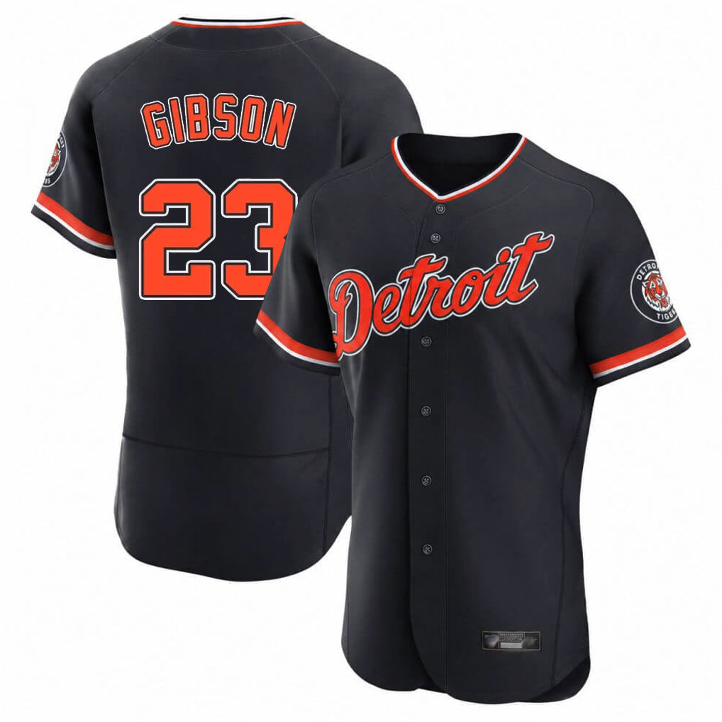 Elroe D.Tigers #23 Kirk Gibson Player Navy Limited Elite Home Game Stitched Jerseys