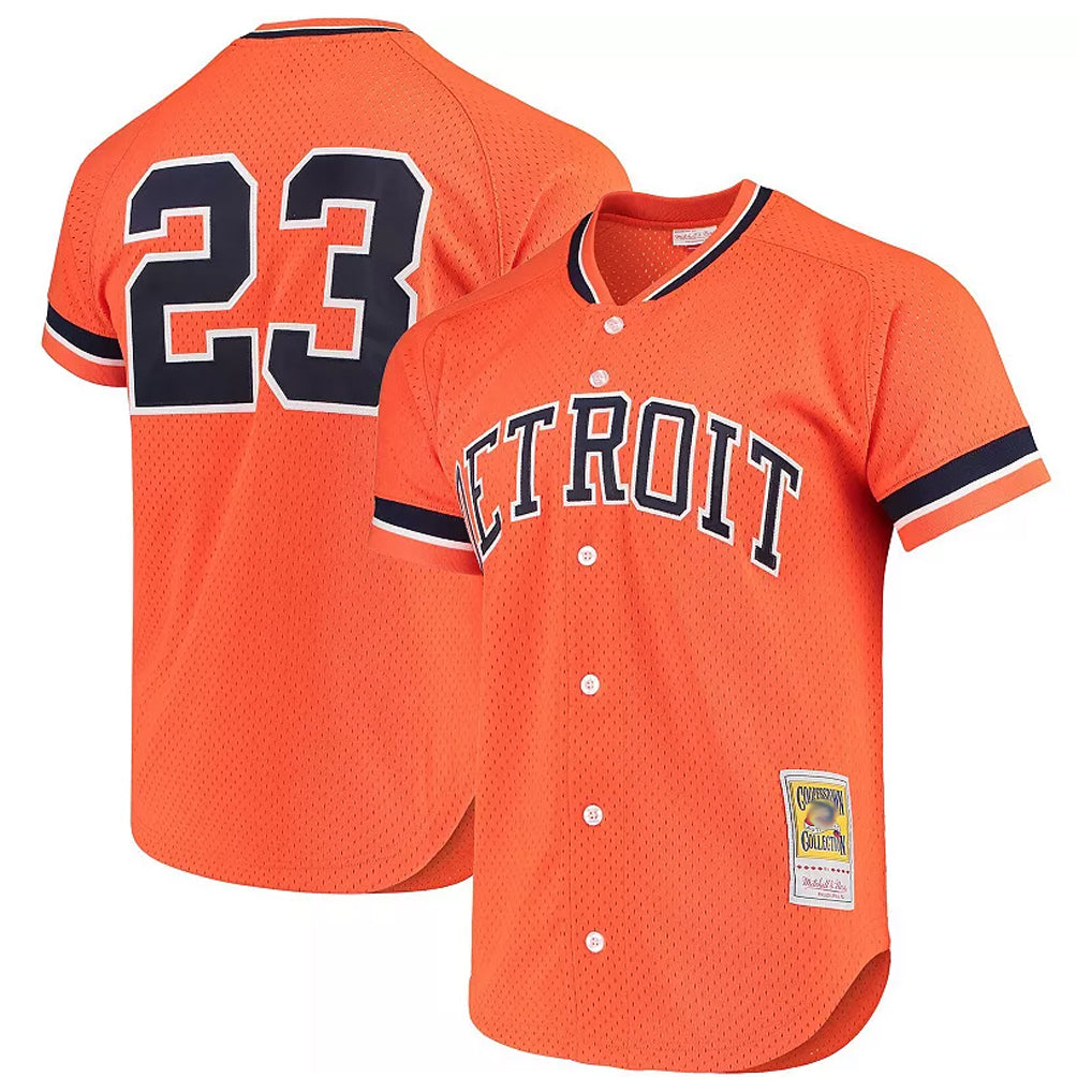 Elroe D.Tigers #23 Kirk Gibson Player Orange DMitchell & Ness Cooperstown Collection Batting Limited Stitched Jerseys