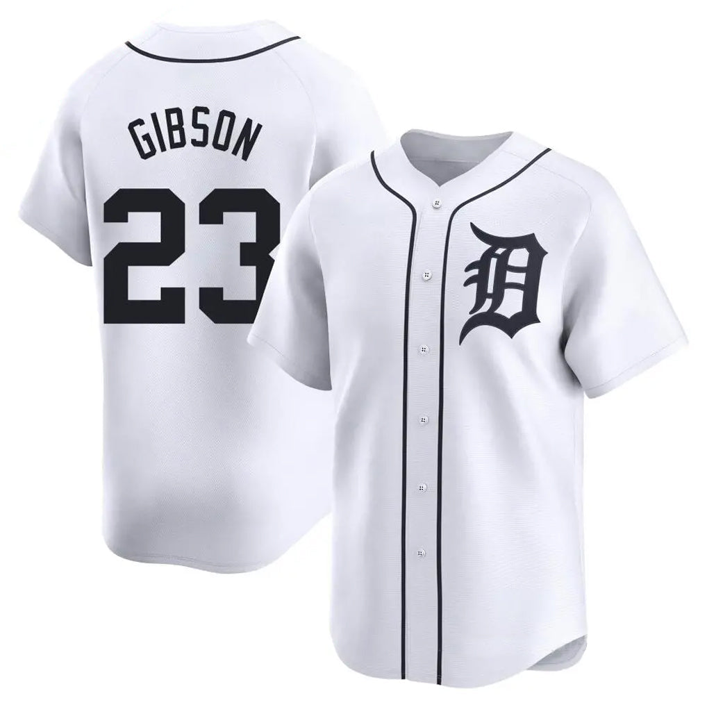 Elroe D.Tigers #23 Kirk Gibson Player White Home Limited Stitched Jerseys